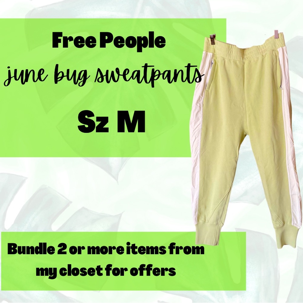 Free People June Bug Sweatpants lime green